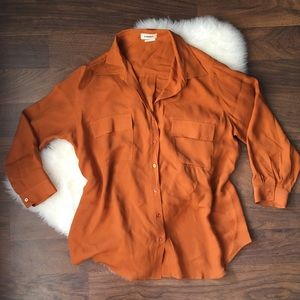 L’AGENCE orange silk blouse